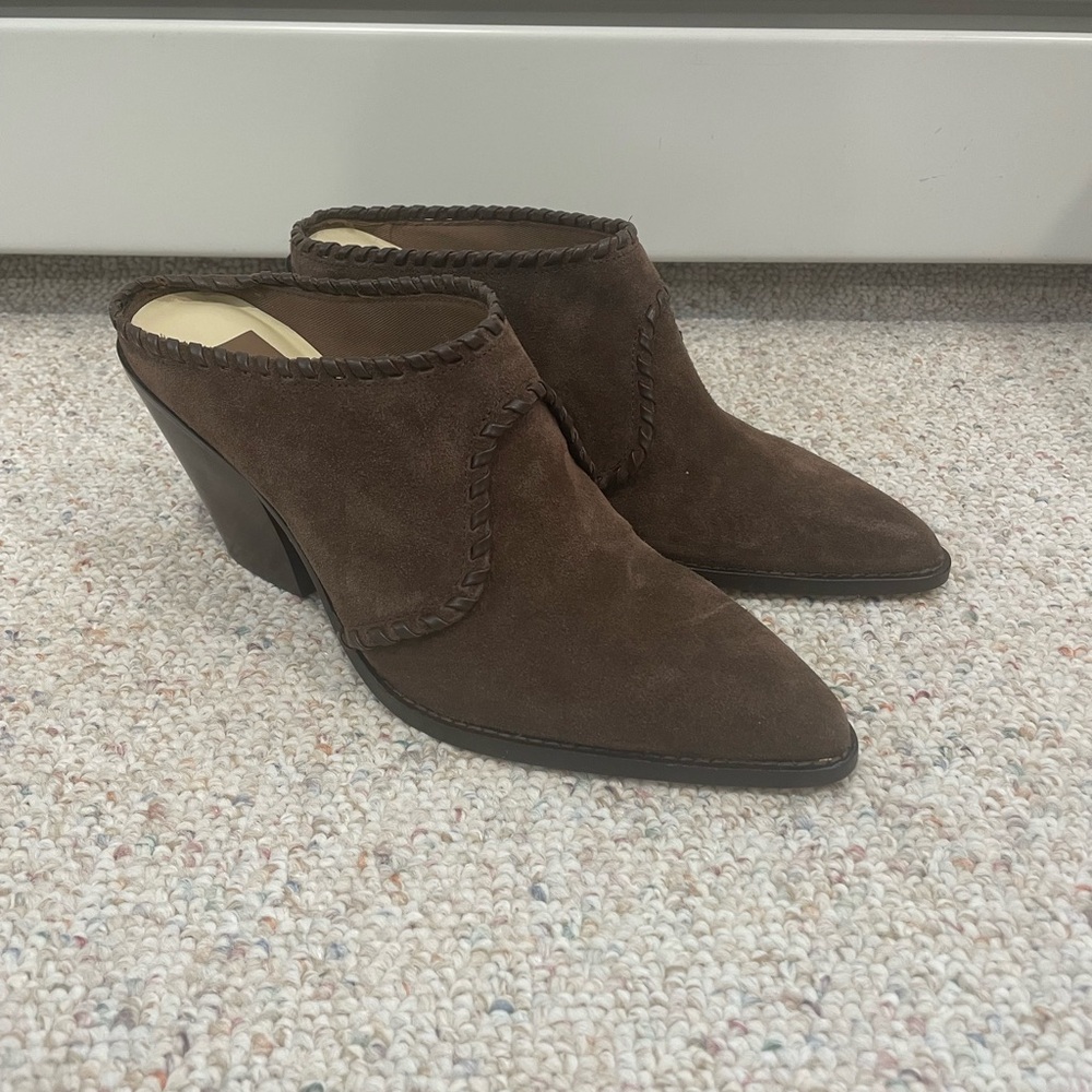 Dolce Vita Dark Brown Suede Mules, brand new!